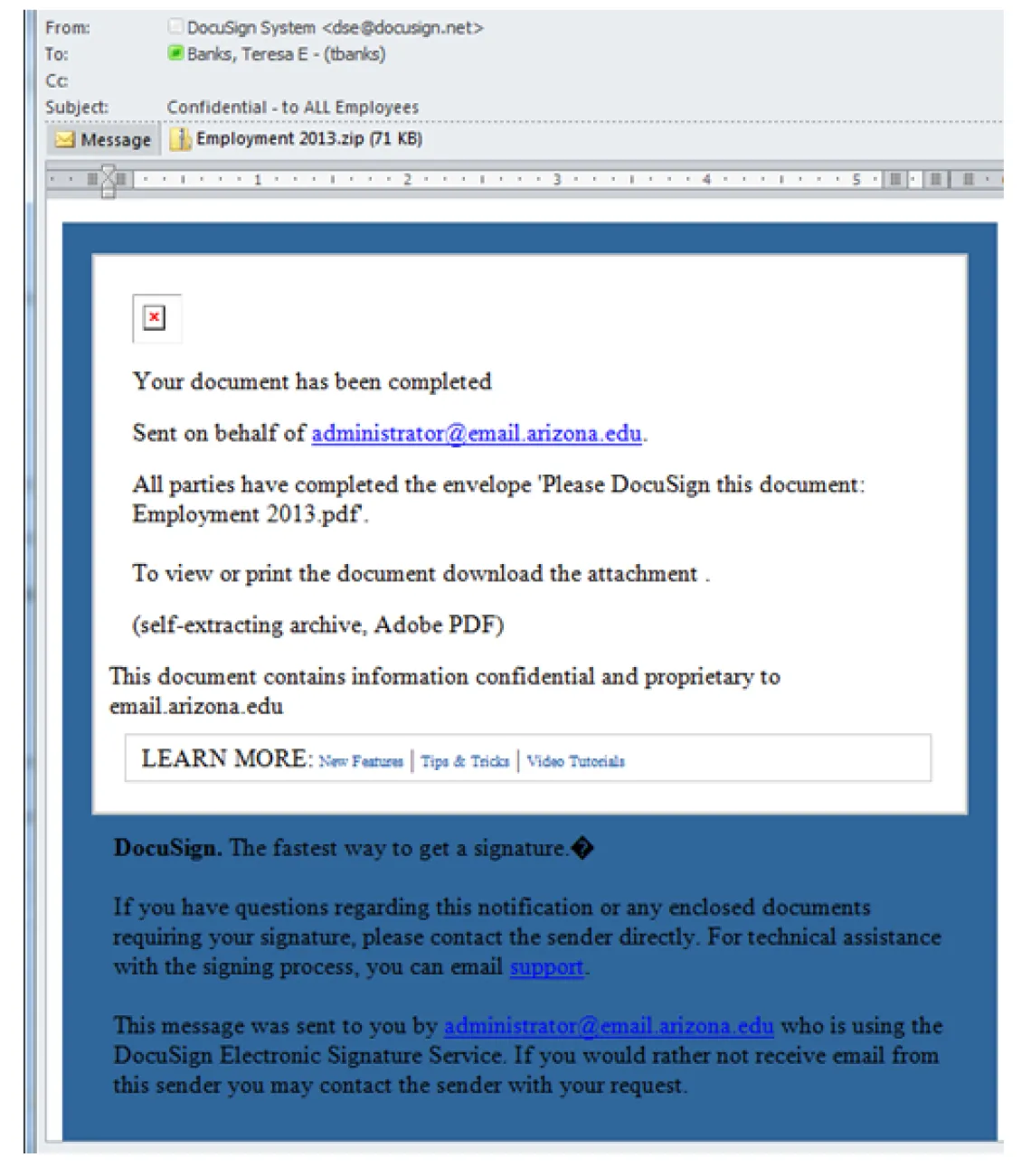 Phishing email with attachement Phishing email example with attachment